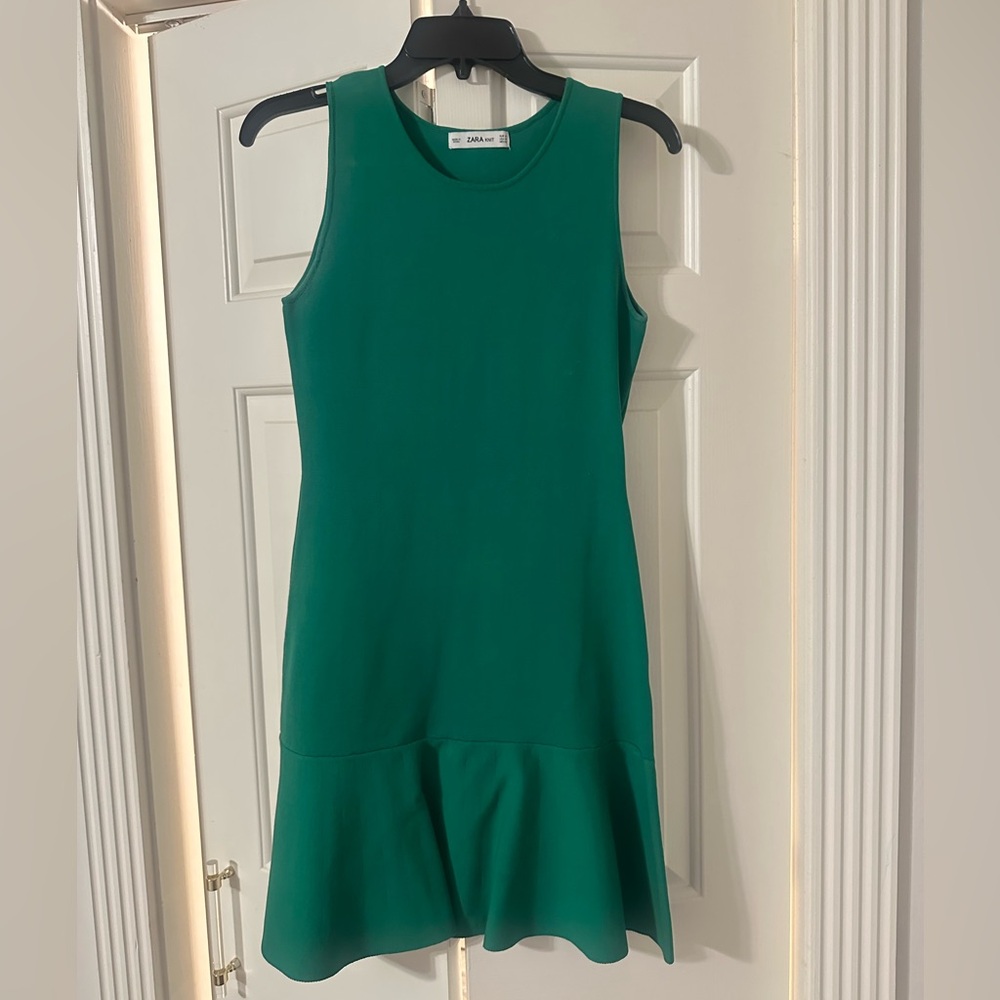 Zara Green Ruffled Halter Midi Dress